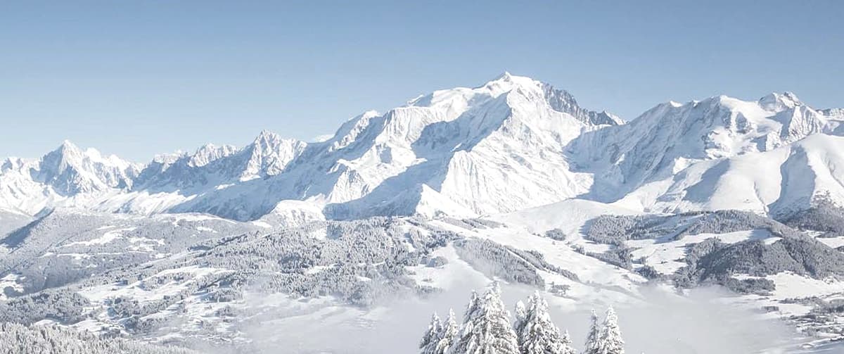 Mont Blanc view from a chalet for rent in Megève 